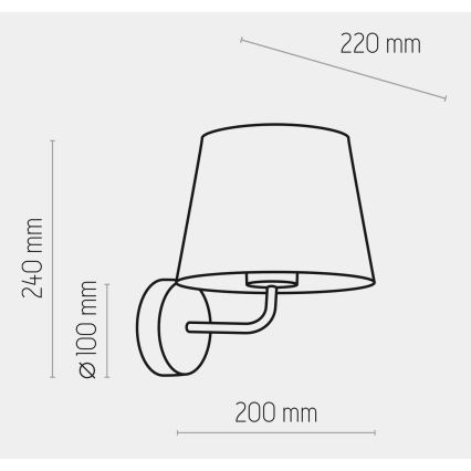 Aplique MAJA 1xE27/15W/230V gris