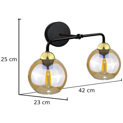 Aplique MELLE GOLD 2xE27/60W/230V