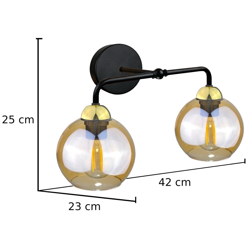 Aplique MELLE GOLD 2xE27/60W/230V