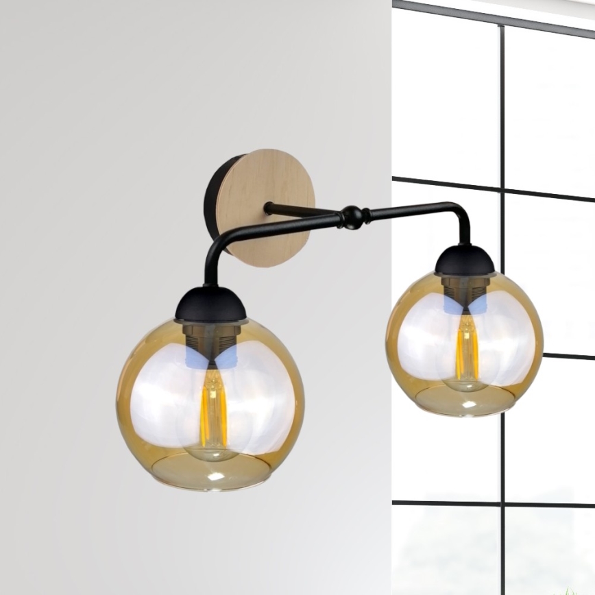 Aplique MELLE WOOD 2xE27/60W/230V