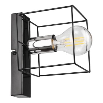 Aplique MIKA 1xE27/60W/230V negro/cromo brillante