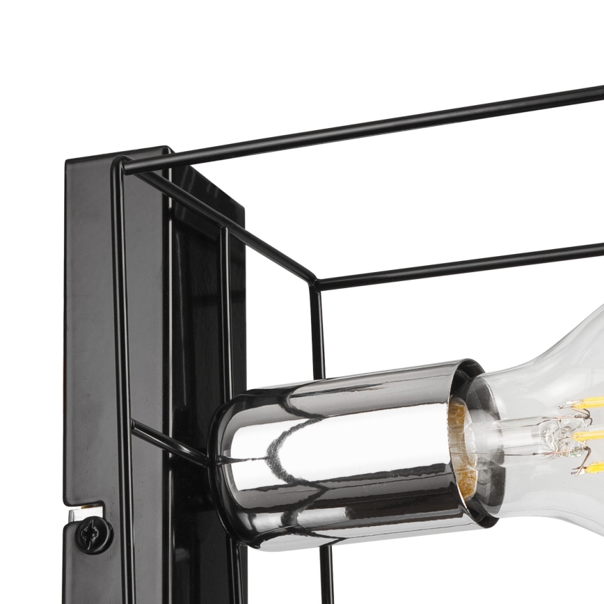 Aplique MIKA 1xE27/60W/230V negro/cromo brillante