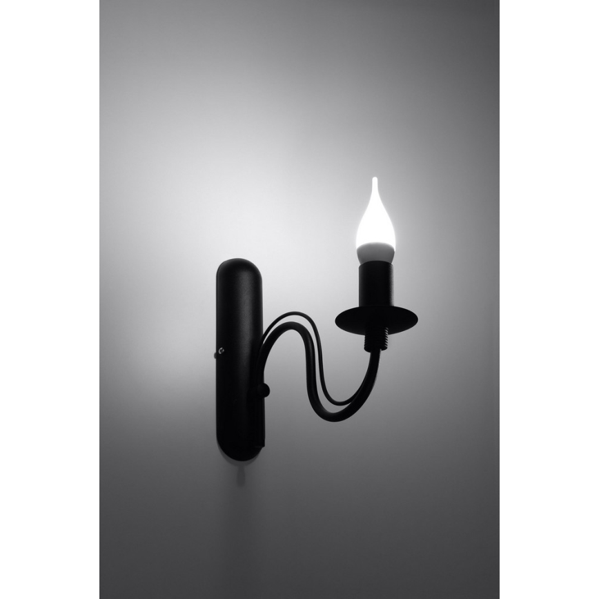 Aplique MINERWA 1xE14/40W/230V negro