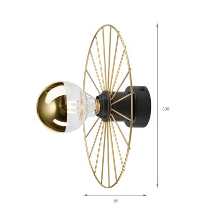 Aplique MONTANA 1xE27/15W/230V diá. 30 cm dorado