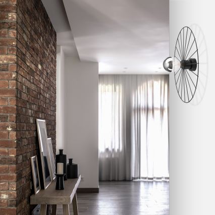 Aplique MONTANA 1xE27/15W/230V diá. 45 cm negro