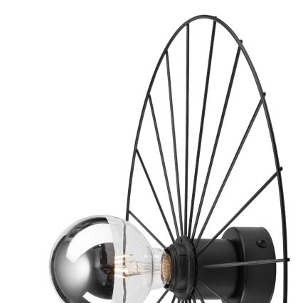 Aplique MONTANA 1xE27/15W/230V diá. 45 cm negro