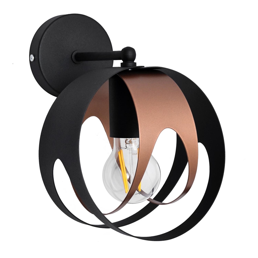 Aplique MOONLIGHT 1xE27/15W/230V negro/cobre