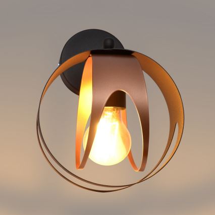 Aplique MOONLIGHT 1xE27/15W/230V negro/cobre
