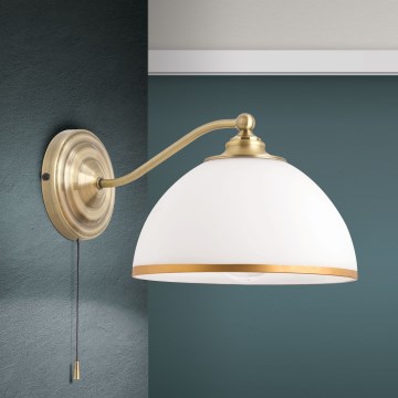 Aplique OLD LAMP 1xE27/40W/230V blanco/latón