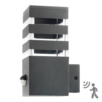 Aplique para exterior con sensor TEKSAS 1xE27/12W/230V IP44 antracita