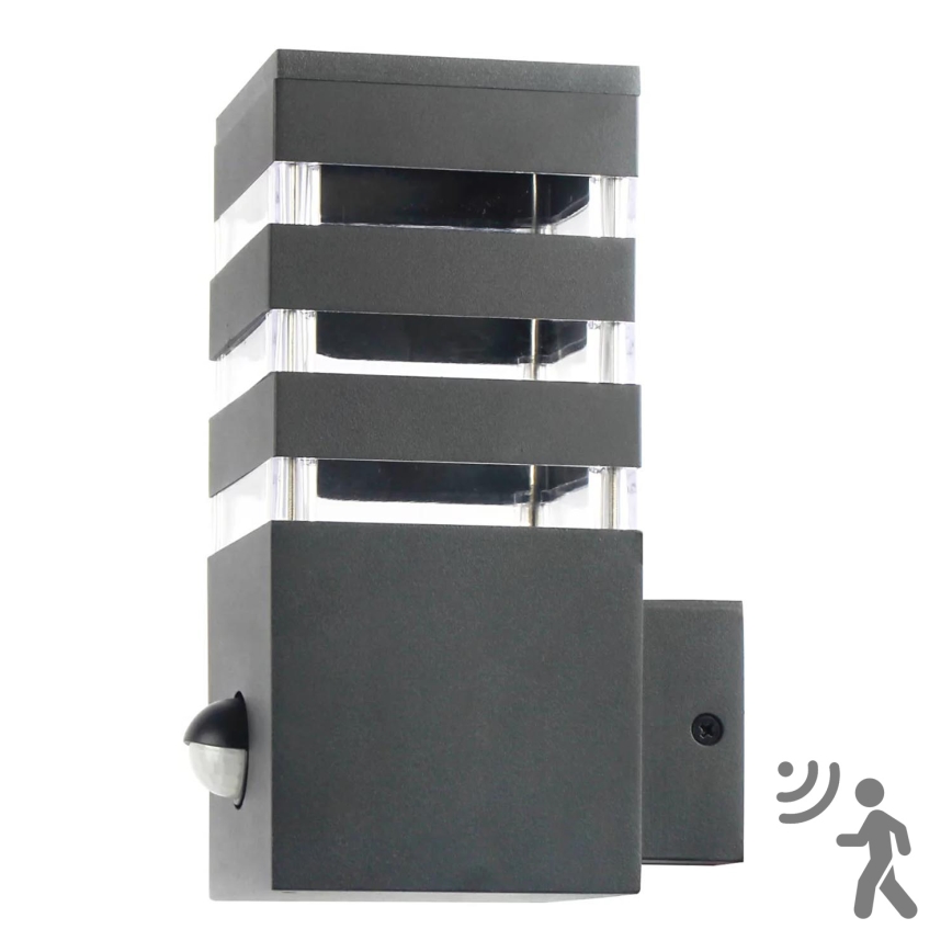 Aplique para exterior con sensor TEKSAS 1xE27/12W/230V IP44 antracita