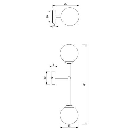 Aplique POP 2xE14/40W/230V