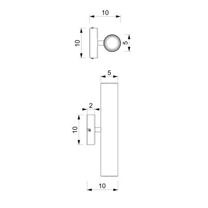 Aplique RAITO 2xGU10/8W/230V bronce