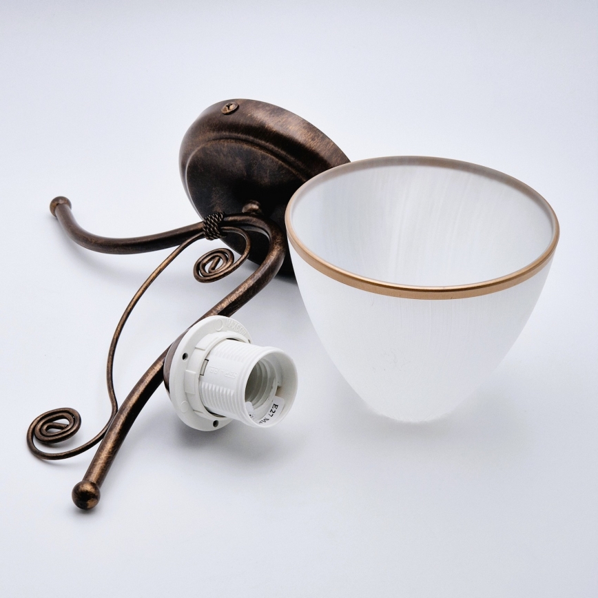 Aplique RETRO II 1xE27/60W/230V pátina de bronce