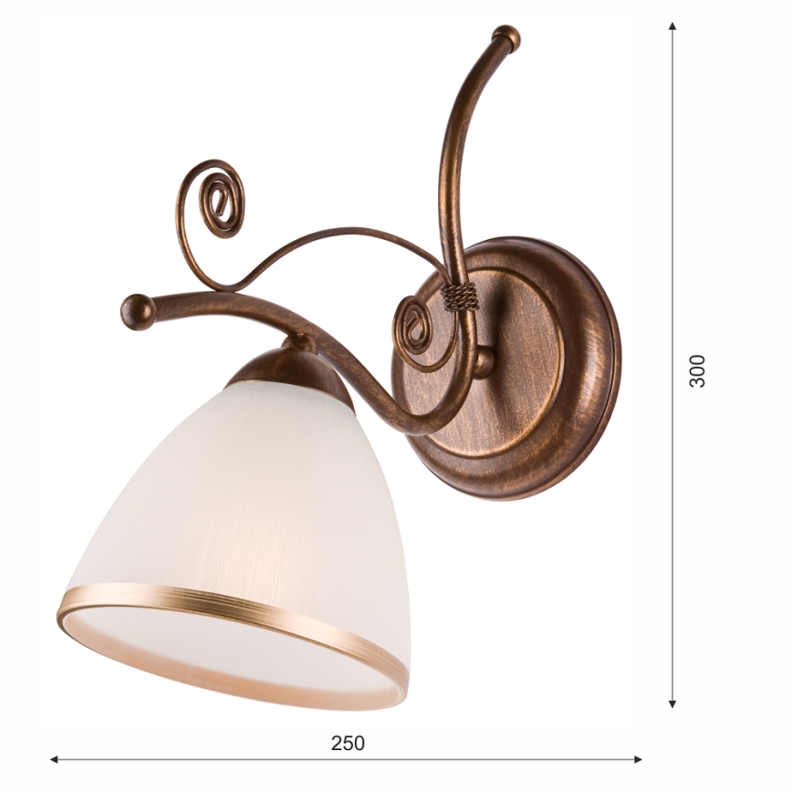 Aplique RETRO II 1xE27/60W/230V pátina de bronce