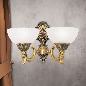 Aplique ROCCA 2xE27/60W/230V bronce/blanco