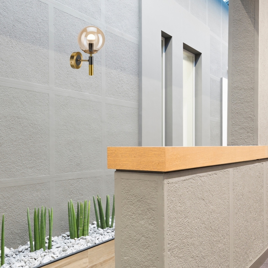 Aplique ROLLO 1xE14/5W/230V dorado/beige ahumado