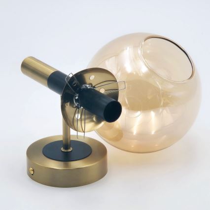 Aplique ROLLO 1xE14/5W/230V dorado/beige ahumado