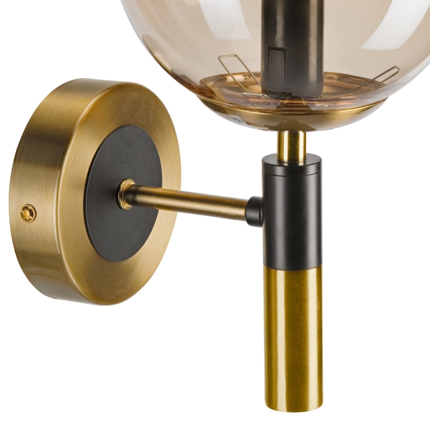 Aplique ROLLO 1xE14/5W/230V dorado/beige ahumado