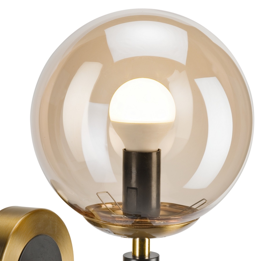 Aplique ROLLO 1xE14/5W/230V dorado/beige ahumado
