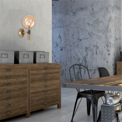 Aplique ROLLO 1xG9/5W/230V dorado/ahumado beige