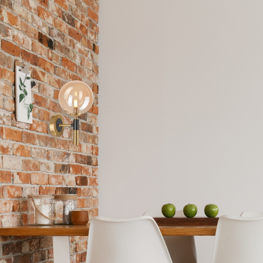 Aplique ROLLO 1xG9/5W/230V dorado/ahumado beige