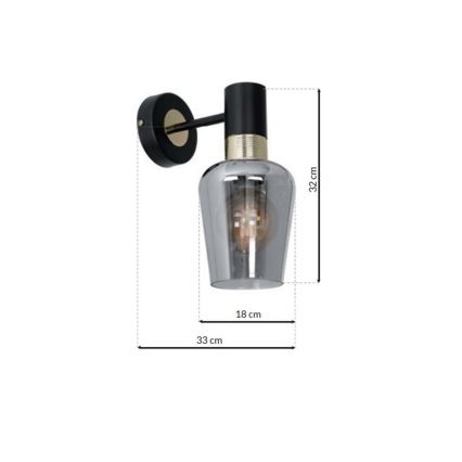 Aplique ROMA BLACK 1xE27/60W/230V