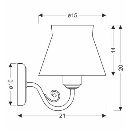 Aplique ROSSINI 1xE27/40W/230V