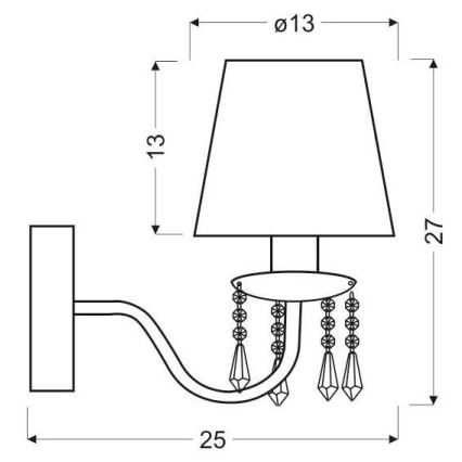 Aplique RUTI 1xE14/40W/230V
