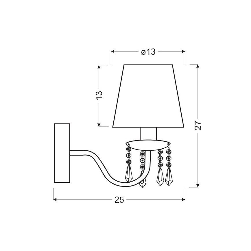 Aplique RUTI 1xE14/40W/230V
