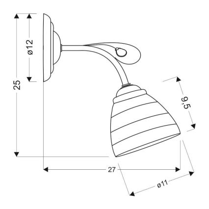 Aplique SIMPLI 1xE27/40W/230V