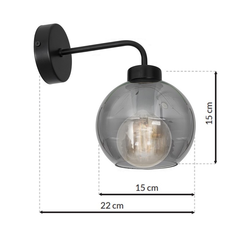 Aplique SOFIA 1xE27/60W/230V negro