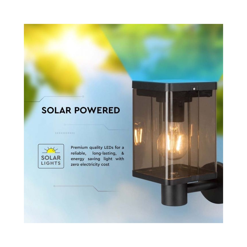 Aplique solar de exterior LED con sensor LED/2,5W/3,7V 3000K IP54