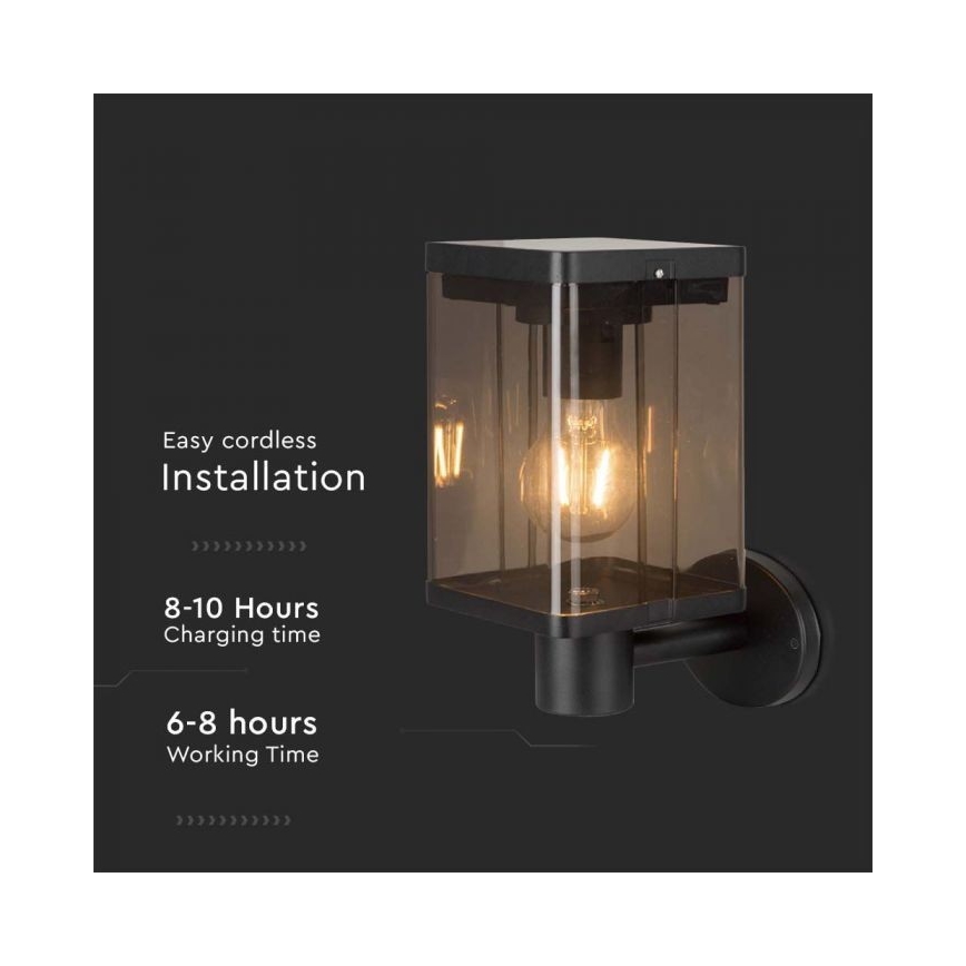 Aplique solar de exterior LED con sensor LED/2,5W/3,7V 3000K IP54