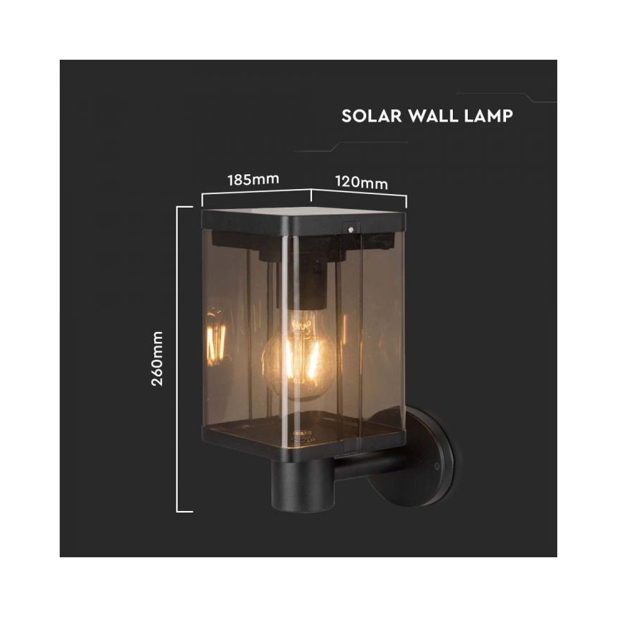 Aplique solar de exterior LED con sensor LED/2,5W/3,7V 3000K IP54