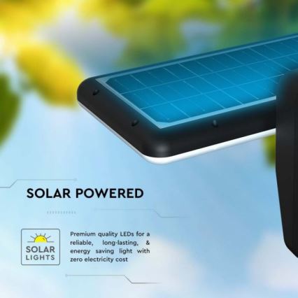 Aplique solar LED con sensor LED/15W/3,2V 4000K/6000K IP65 negro