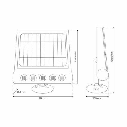 Aplique solar LED con sensor LED/8W/3.7V 4000 mAh 4000K IP65