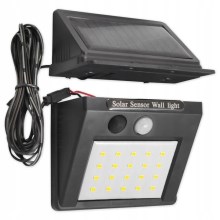 Aplique solar LED con sensor y panel externo LED/0,55W/3,7V IP65