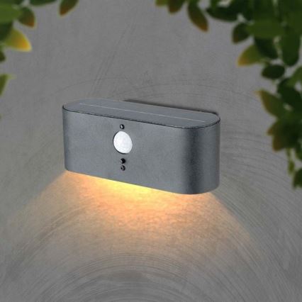 Aplique solar LED de exterior con sensor LED/2,5W/3,7V 3000K IP54