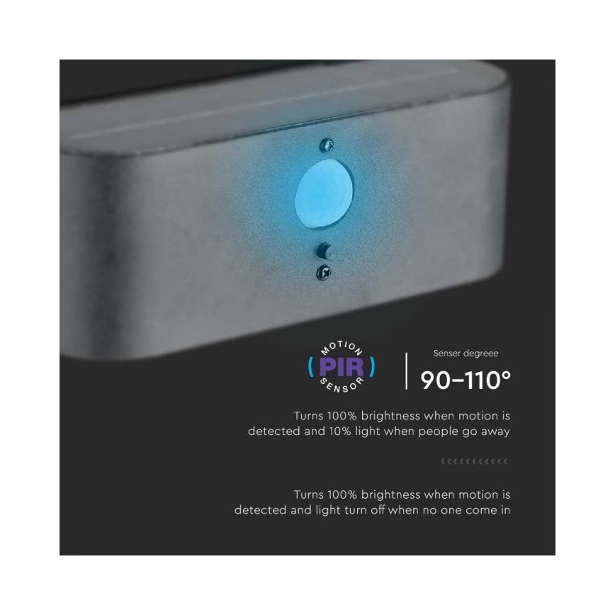 Aplique solar LED de exterior con sensor LED/2,5W/3,7V 3000K IP54