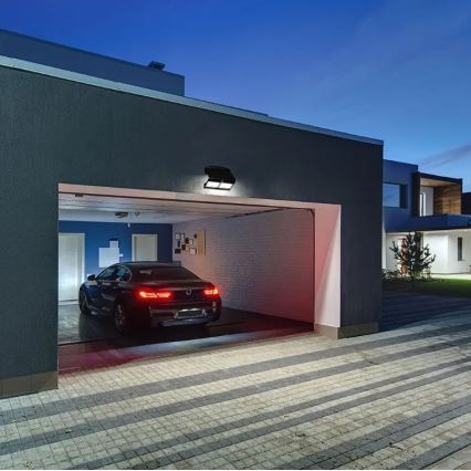 Aplique solar LED de pared con sensor LED/7W/3,7V 4000K IP65 negro