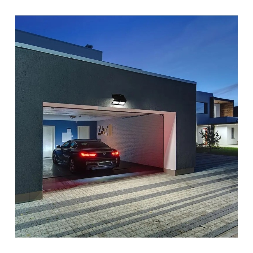 Aplique solar LED de pared con sensor LED/7W/3,7V 4000K IP65 negro