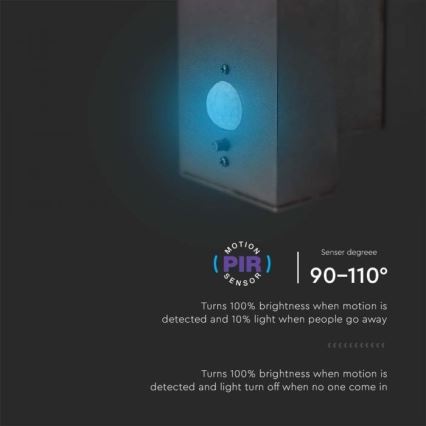 Aplique solar LED de pared para exterior con sensor LED/5,5W/3,7V 3000K IP54 2000 mAh