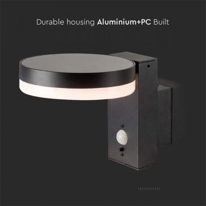 Aplique solar LED de pared para exterior con sensor LED/5,5W/3,7V 3000K IP54 2000 mAh