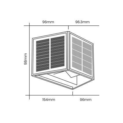 Aplique Solar LED WINGS LED/2W/3,2V 3000K IP54 negro