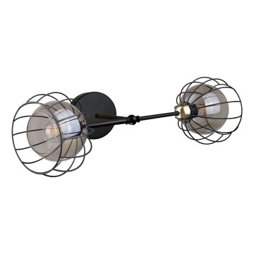 Aplique SOLO BLACK 2xE27/60W/230V negro/dorado