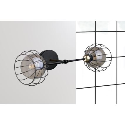 Aplique SOLO BLACK 2xE27/60W/230V negro/dorado