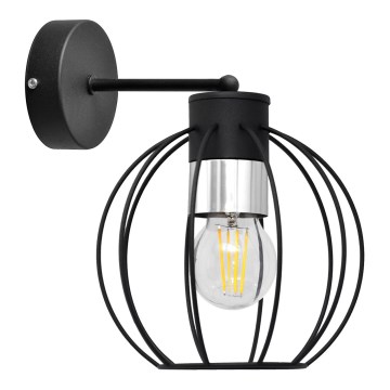 Aplique STARLIGHT 1xE27/15W/230V negro/plata