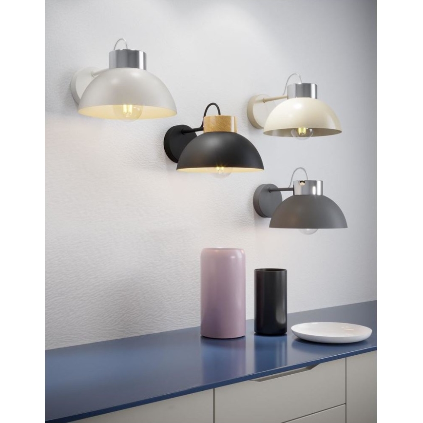 Aplique TEDI 1xE27/60W/230V beige/cromo brillante