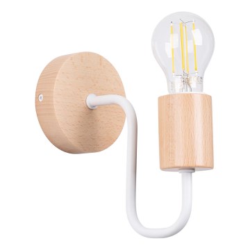Aplique TIMBO 1xE27/15W/230V blanco/beige/haya